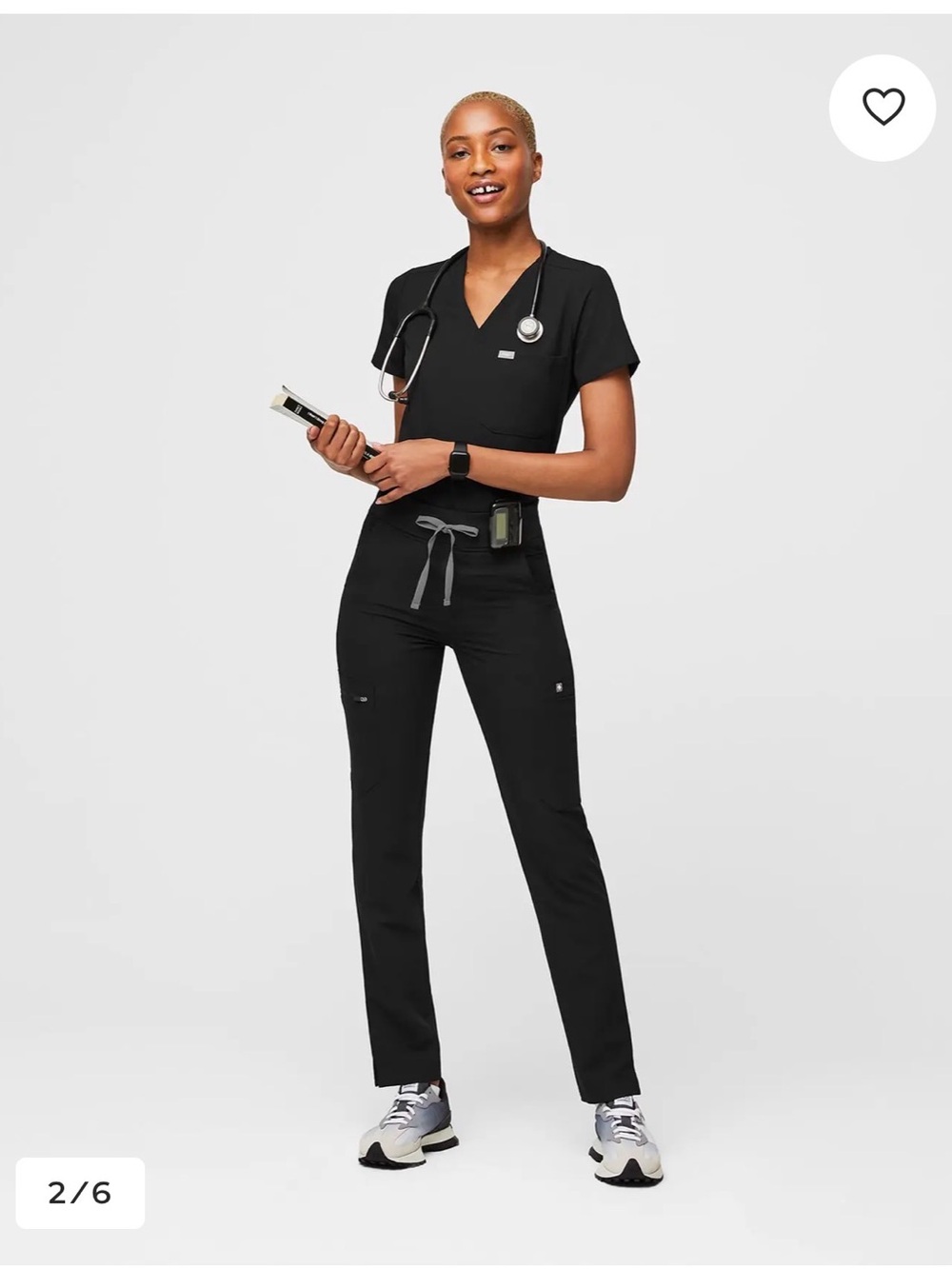 FIGS Women's Straight Leg Scrub Pants in Black